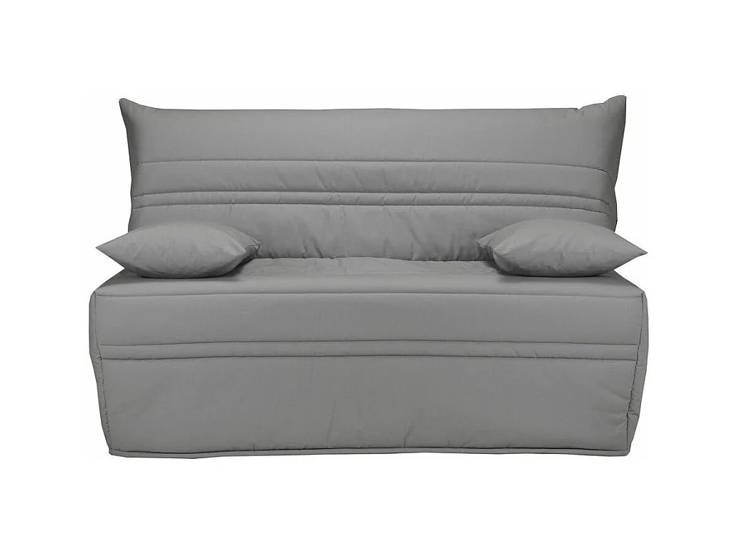 Banquette BZ tissu matelas Sofaconfort 9cm Optale 143cm-Couleur Gris clair