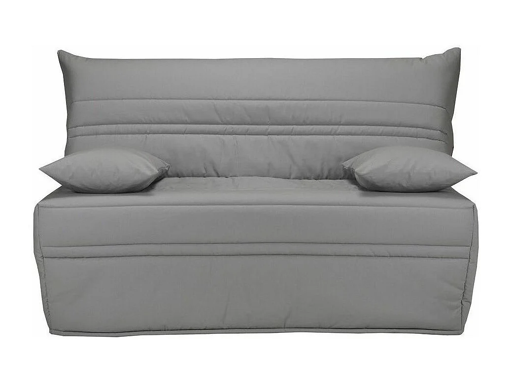 Banquette BZ tissu matelas Sofaconfort 9cm Optale 143cm-Couleur Gris clair