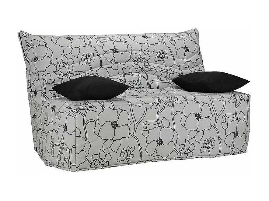 Banquette BZ grise imprimée 160x200 Matelas Starconfort 12cm Pétales