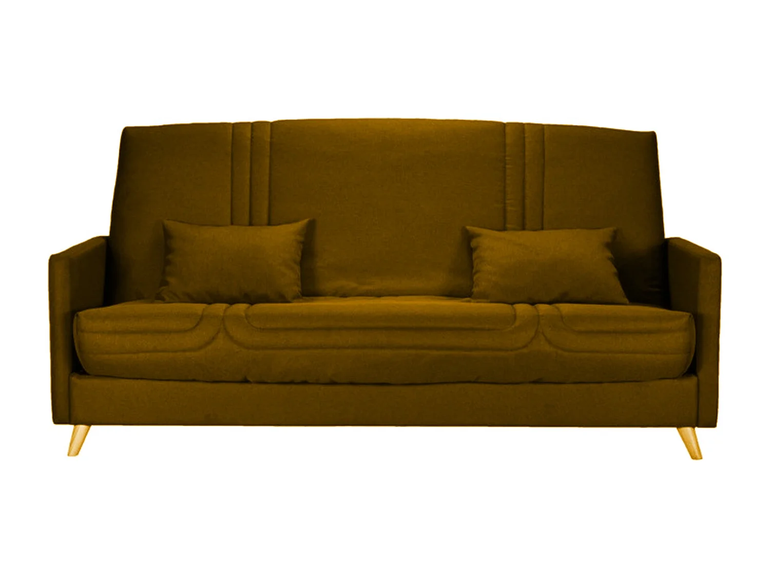 Banquette Clic-clac tissu 130x190 matelas Starbed 13cm avec rangement Soly-Couleur Jaune miel