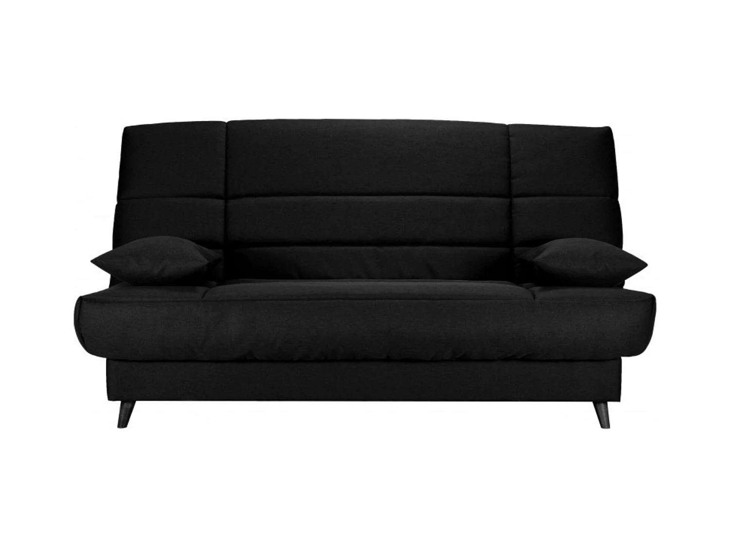 Banquette Clic-clac tissu 130x190 matelas Bultex 14cm avec rangement Boky-Couleur Noir
