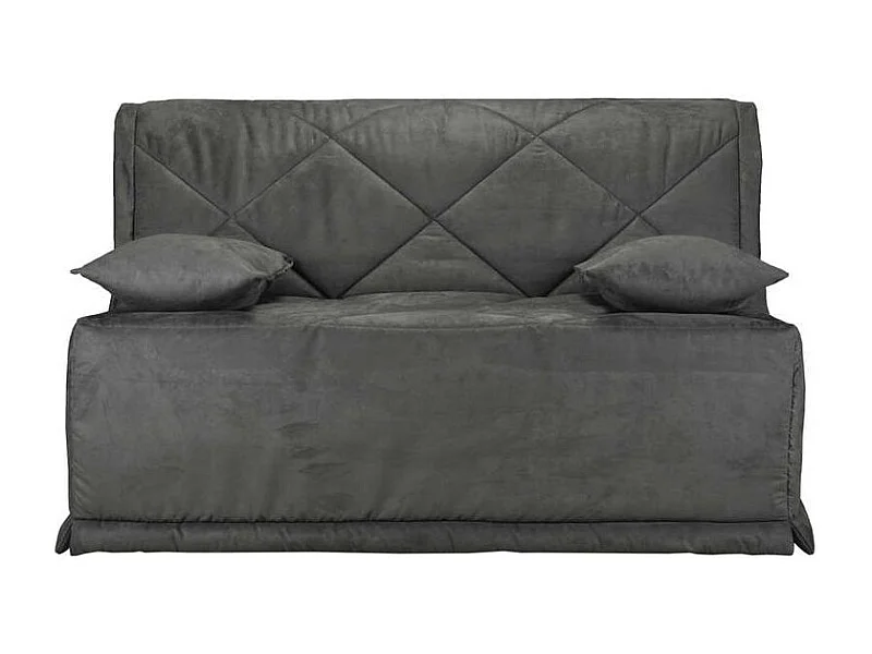 Banquette BZ microfibre matelas Bultex 15cm Master 140x200-Couleur Gris foncé-Coffre de rangement Avec rangement