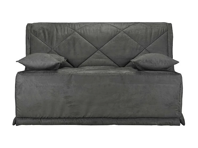 Banquette BZ microfibre matelas Bultex 15cm Master 140x200-Couleur Gris foncé-Coffre de rangement Avec rangement