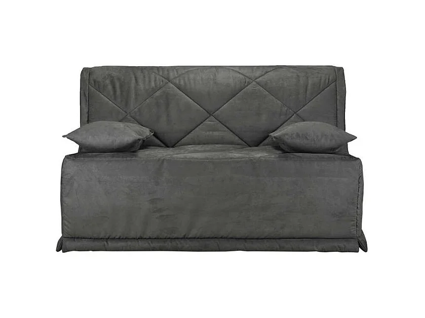 Banquette BZ microfibre matelas Bultex 15cm Master 140x200-Couleur Gris foncé-Coffre de rangement Avec rangement