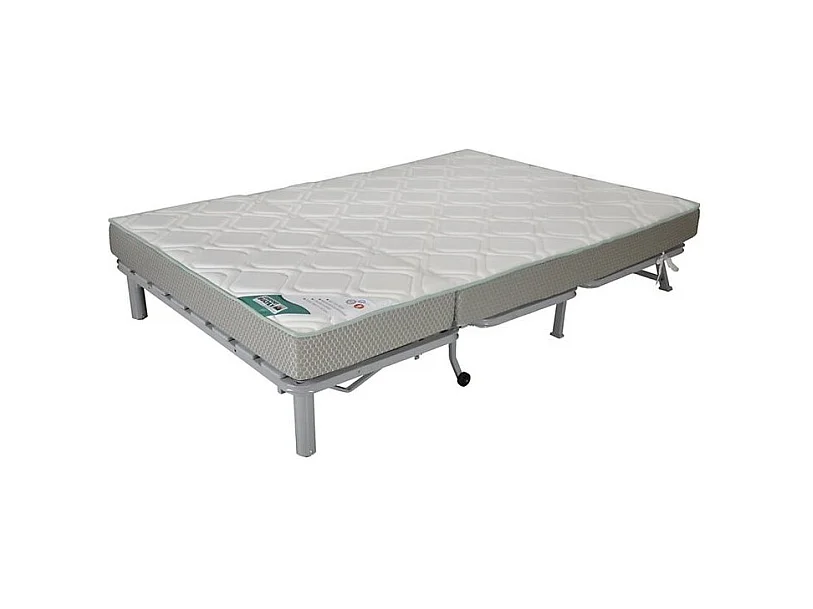 Banquette BZ microfibre matelas Bultex 15cm Master 140x200-Couleur Gris foncé-Coffre de rangement Avec rangement
