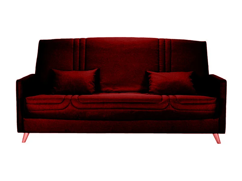 Banquette Clic-clac tissu 130x190 matelas Starbed 13cm avec rangement Soly-Couleur Bordeaux