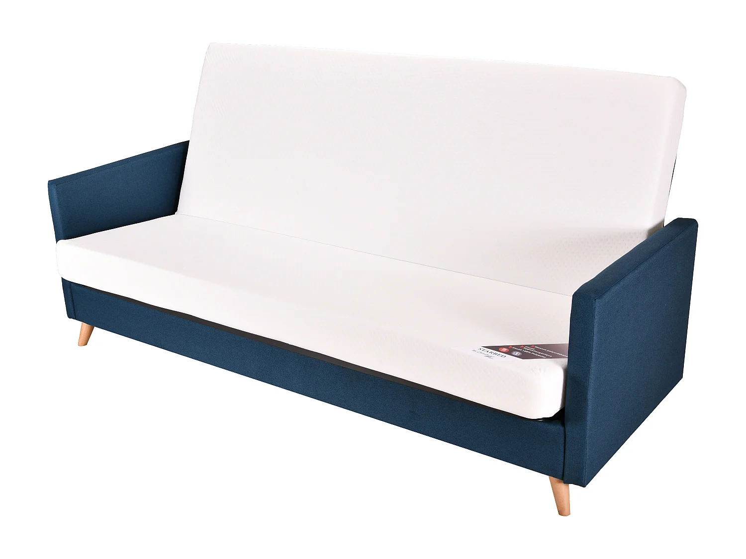 Banquette Clic-clac tissu 130x190 matelas Starbed 13cm avec rangement Soly-Couleur Bordeaux