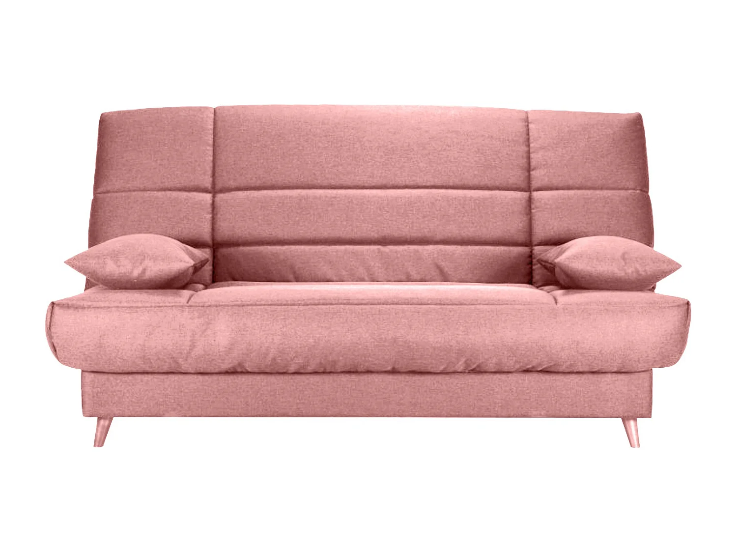 Banquette Clic-clac tissu 130x190 matelas Bultex 14cm avec rangement Boky-Couleur Rose clair