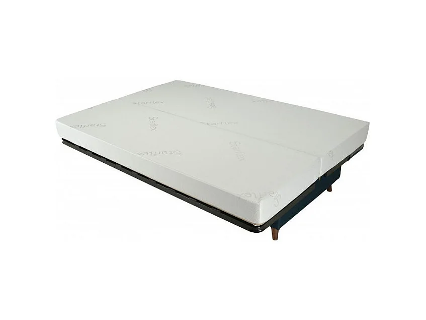 Clic-clac stoffen bank 130x190 cm Starbed matras 13 cm met Soly opbergruimte-Kleur Lichtroze
