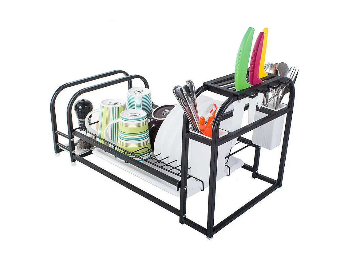 Égouttoir à vaisselle avec support à plateau mezzanine