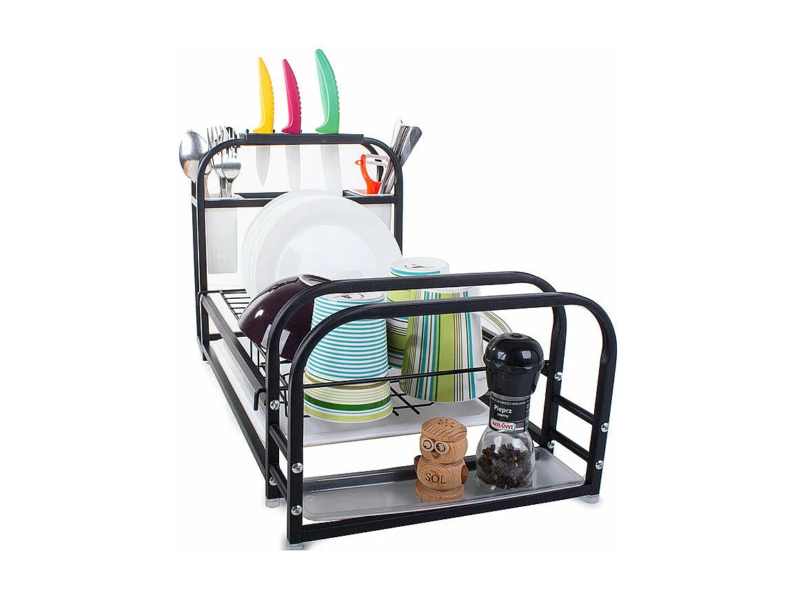 Égouttoir à vaisselle avec support à plateau mezzanine