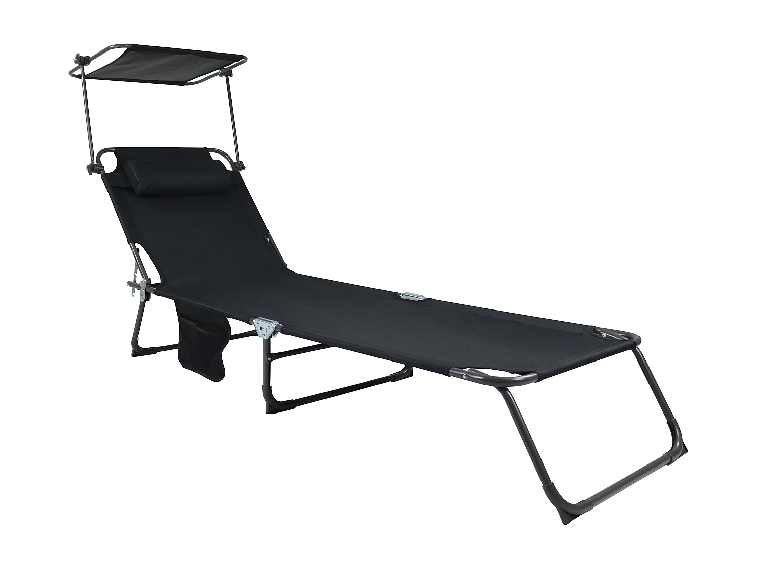 Sun lounger Bindox Black L. 185 x H. 24 x W. 55 cm