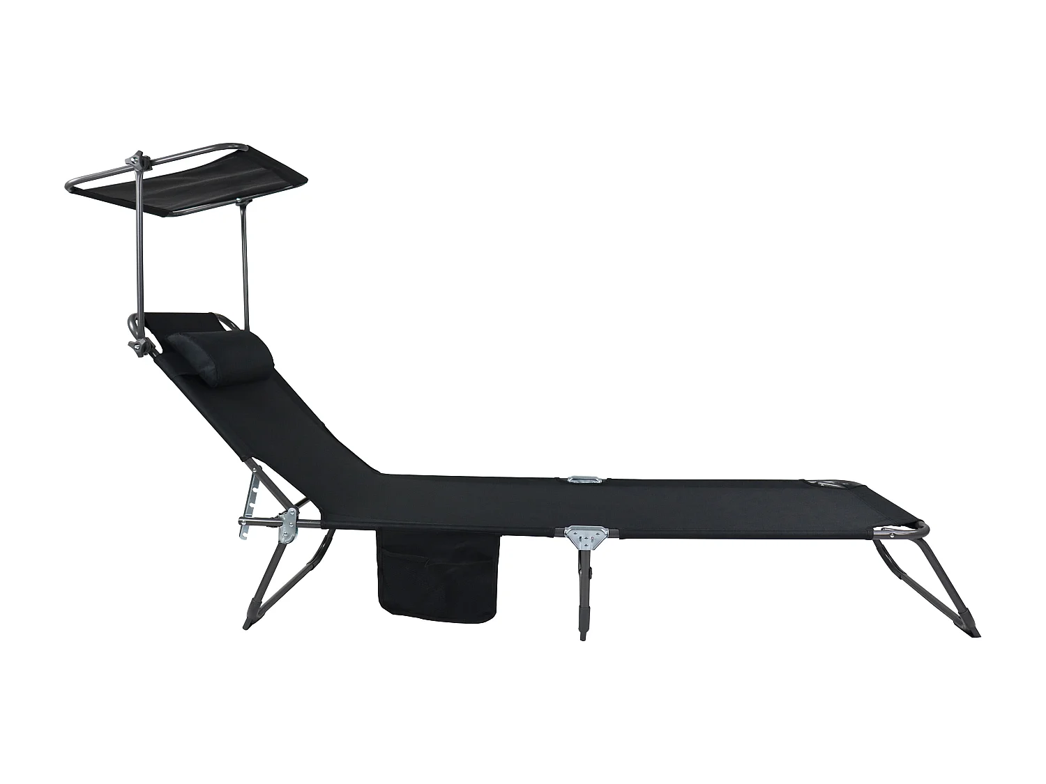 Sun lounger Bindox Black L. 185 x H. 24 x W. 55 cm