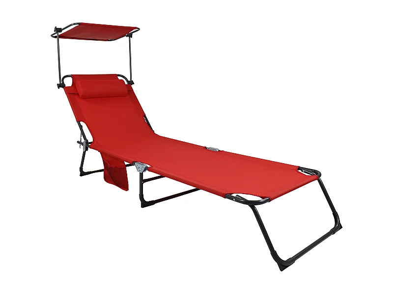 Sun lounger Bindox Red L. 185 x H. 24 x W. 55 cm