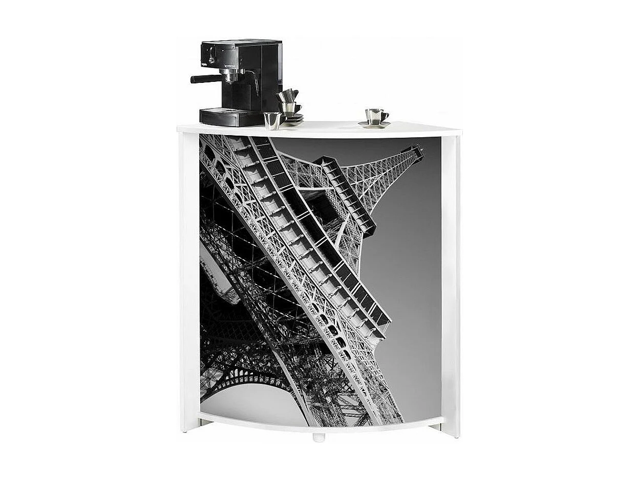 Witte toog met Eiffeltoren print Snack 96 cm