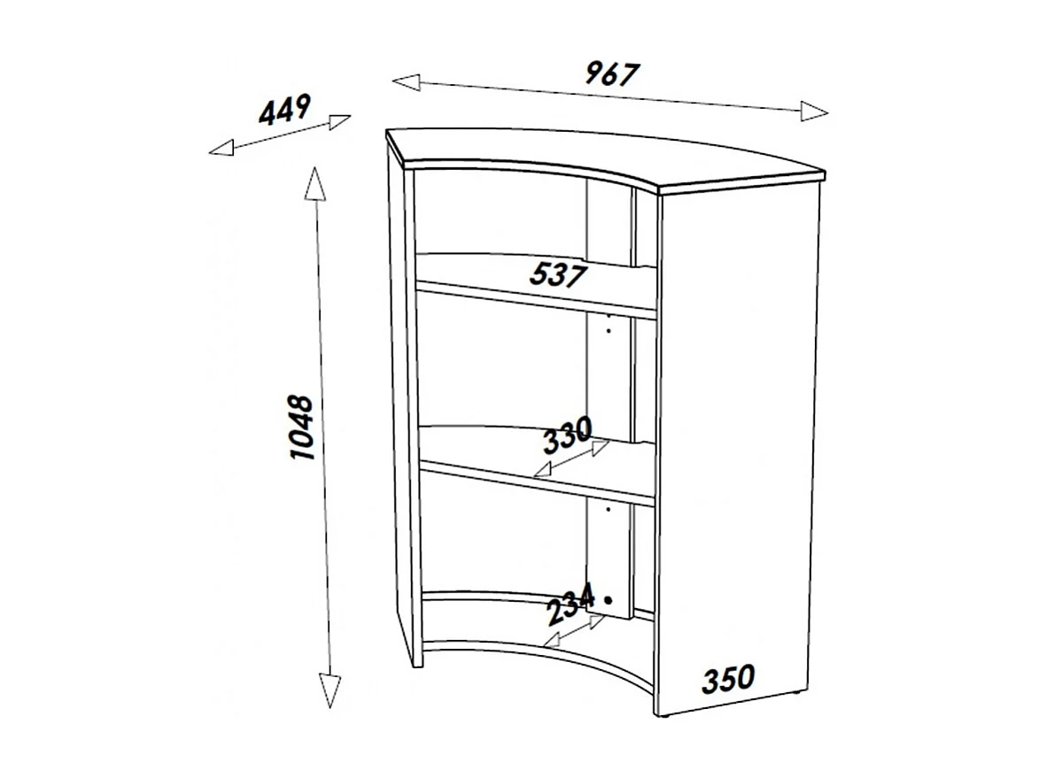 Comptoir de bar bois clair et imprimé New York Snack 96cm