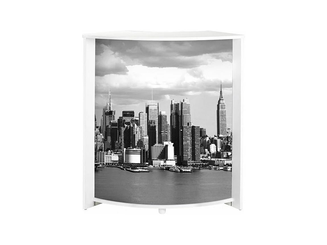 Comptoir de bar blanc et imprimé Manhattan Snack 96cm