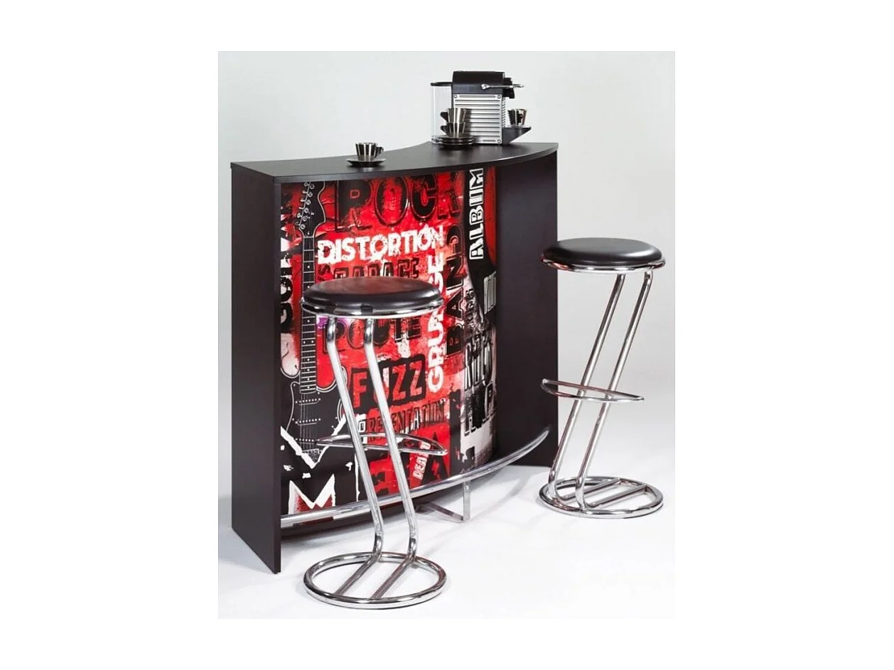 Barbalie met 2 zwarte deuren en steenprint Snack 134 cm