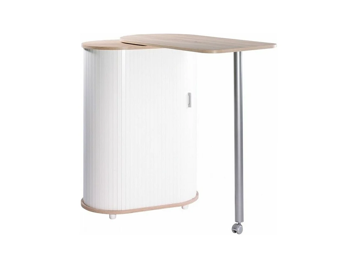Mange debout et meuble de rangement chêne naturel et blanc Kitchou