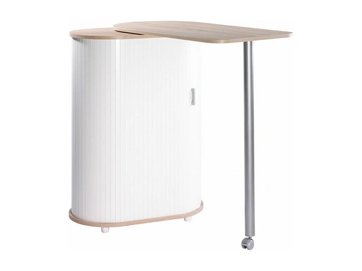 Mange debout et meuble de rangement chêne naturel et blanc Kitchou