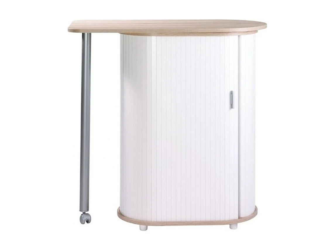 Mange debout et meuble de rangement chêne naturel et blanc Kitchou