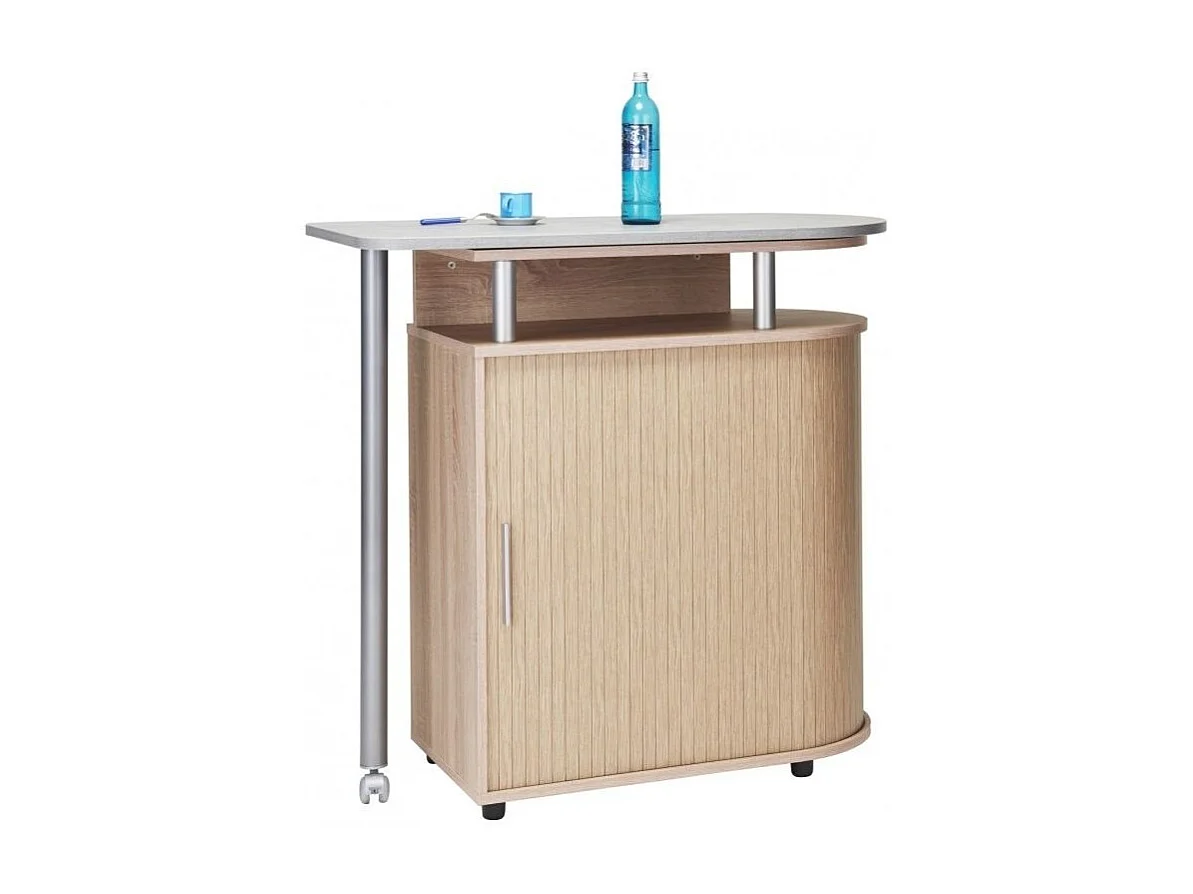 Desserte de cuisine chêne naturel avec table pivotante effet béton Nantes