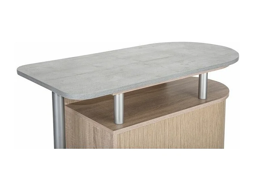 Desserte de cuisine chêne naturel avec table pivotante effet béton Nantes