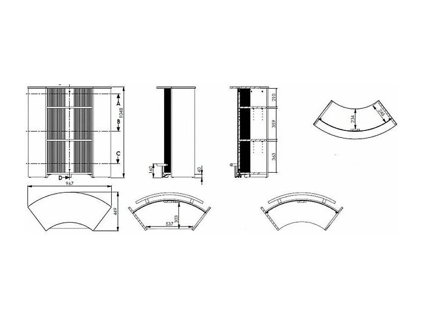 Comptoir de bar blanc et imprimé New York Snack 96cm