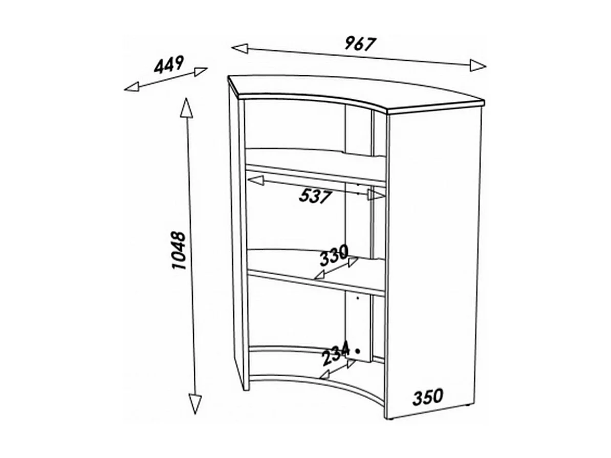 Comptoir de bar bois clair et blanc Snack 96cm
