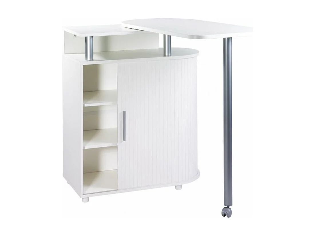 Desserte de cuisine avec table pivotante blanche Nantes