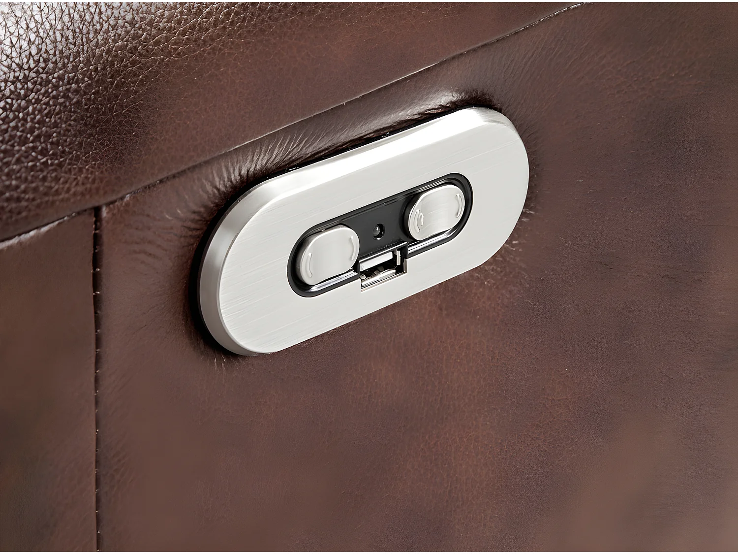 Fauteuil relax pivotant cuir marron et pieds en acier Nary-Couleur Aqua 26 Violet