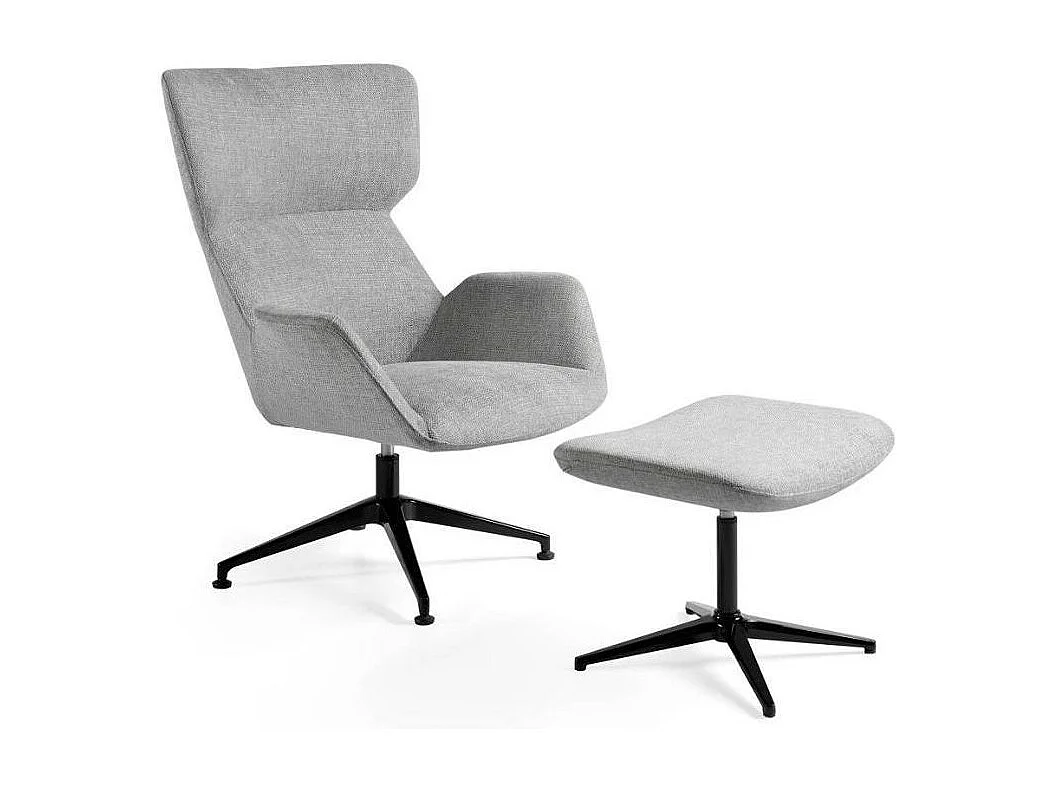 Repose-pieds pivotant tissu et pieds acier Nolany-Couleur DUO 14