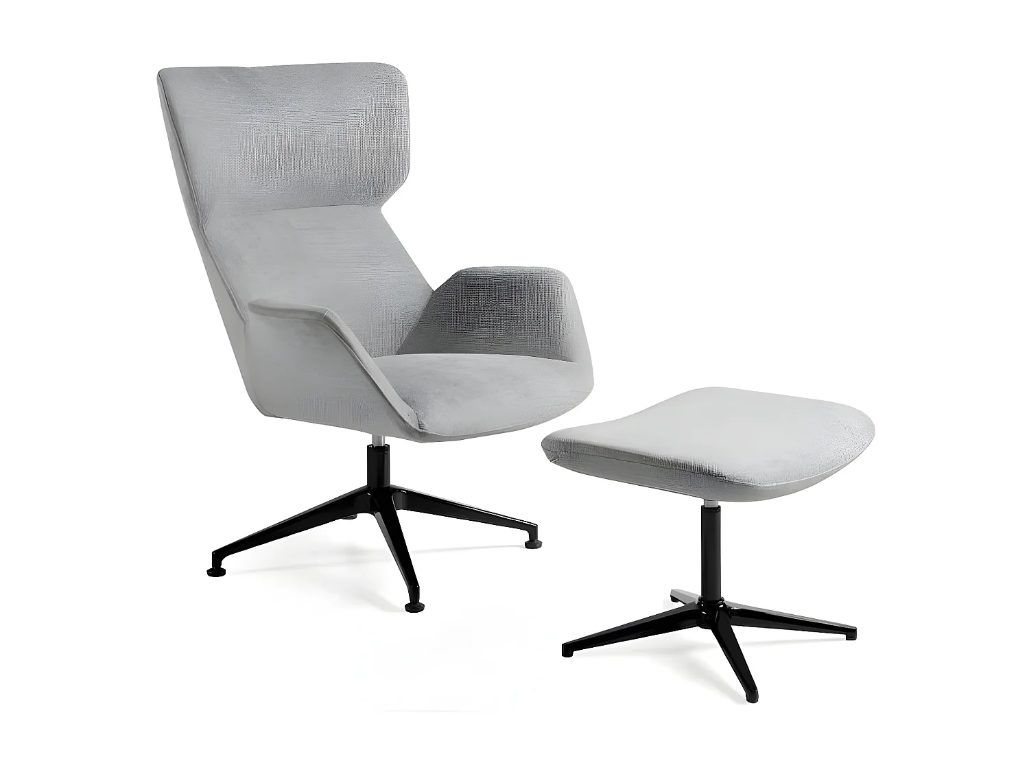 Repose-pieds pivotant tissu et pieds acier Nolany-Couleur DUO 03