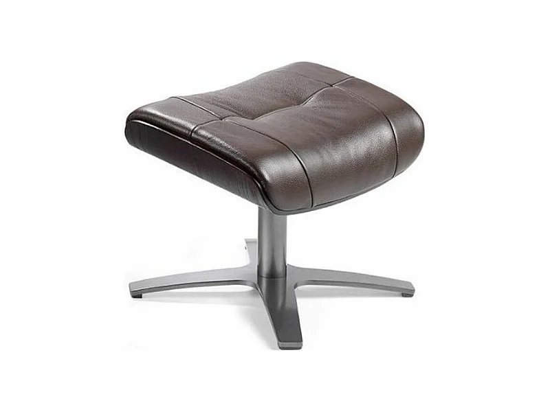 Repose-pieds pivotant cuir et pieds acier inoxydable Alavy-Couleur Aqua 07 Sable