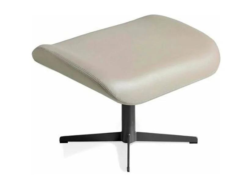 Repose-pieds pivotant similicuir et pieds acier noir Alavy-Couleur Aqua 18 Taupe foncé