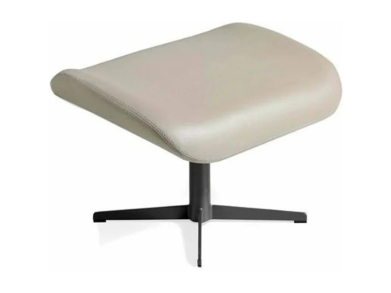 Repose-pieds pivotant similicuir et pieds acier noir Alavy-Couleur Aqua 20 Marron