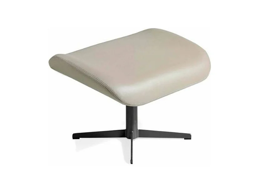Repose-pieds pivotant similicuir et pieds acier noir Alavy-Couleur Aqua 75 Gris anthracite