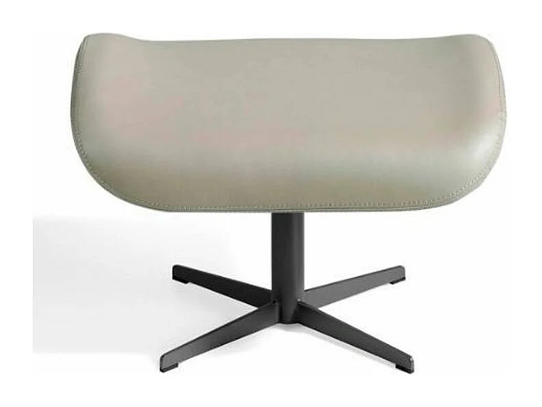 Repose-pieds pivotant similicuir et pieds acier noir Alavy-Couleur Aqua 00 Blanc