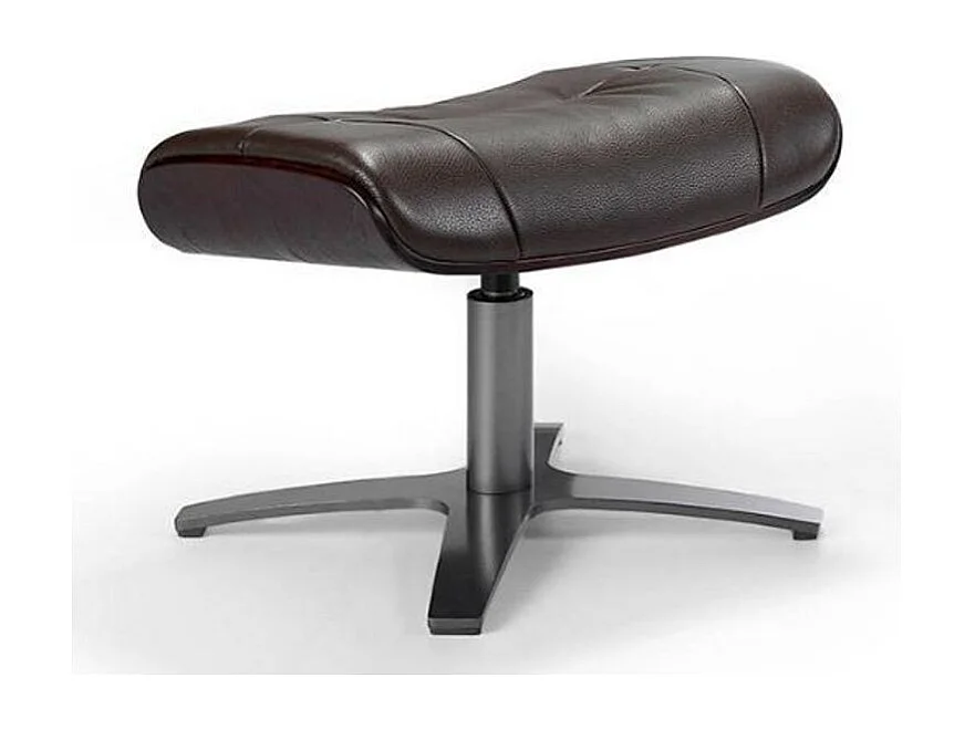 Repose-pieds pivotant cuir et pieds acier inoxydable Alavy-Couleur Aqua 71 Gris clair