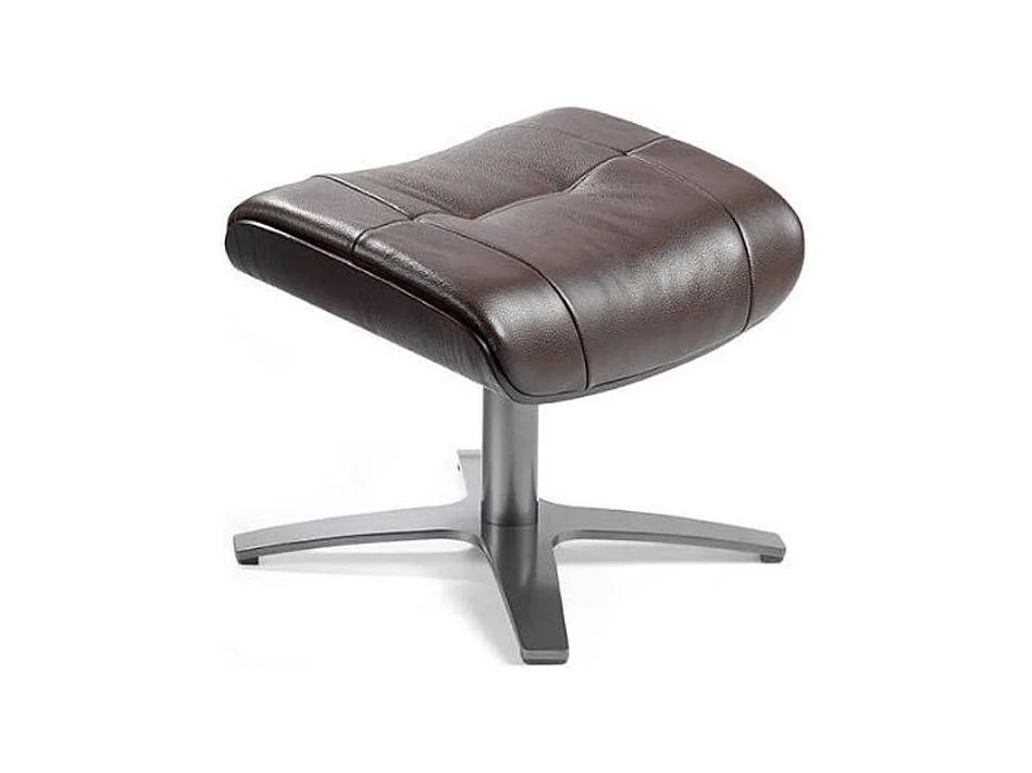 Repose-pieds pivotant cuir et pieds acier inoxydable Alavy-Couleur Aqua 71 Gris clair