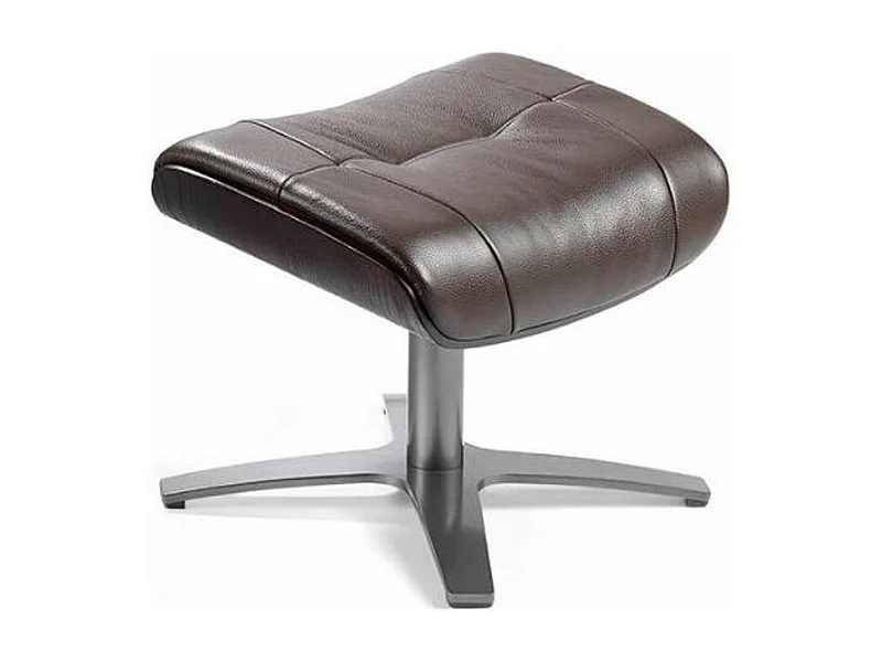 Repose-pieds pivotant cuir et pieds acier inoxydable Alavy-Couleur Aqua 75 Gris anthracite