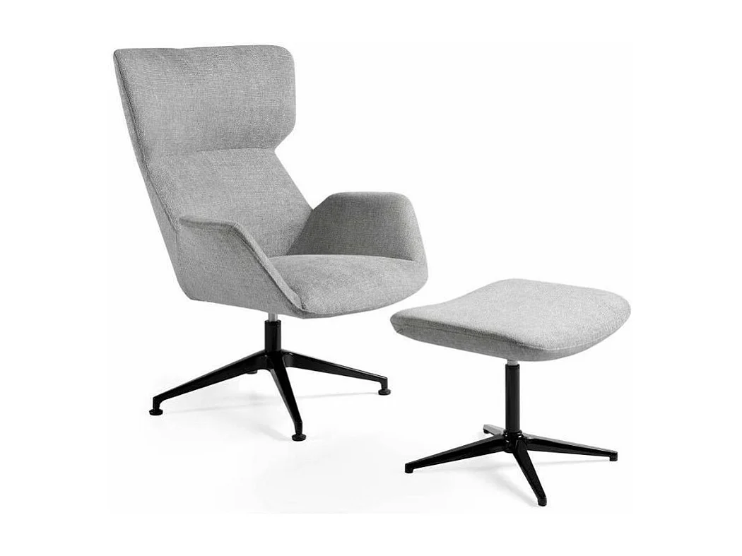 Repose-pieds pivotant tissu et pieds acier Nolany-Couleur MIRAGE 01