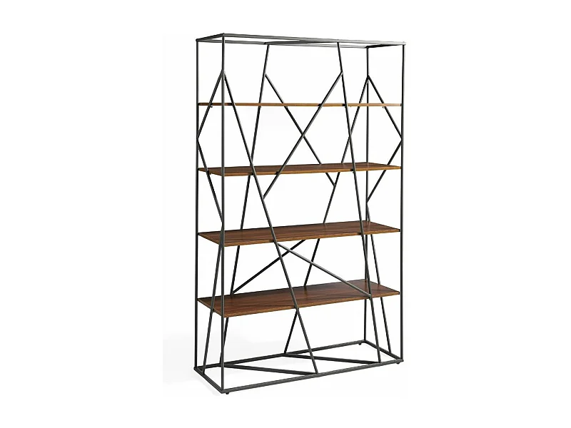 Etagères design acier et bois noyer Venusa 120cm