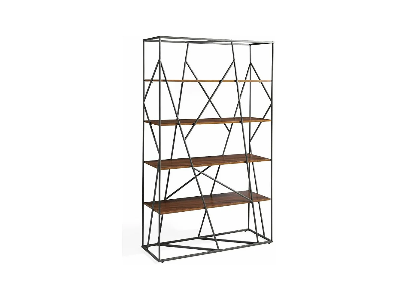 Etagères design acier et bois noyer Venusa 120cm
