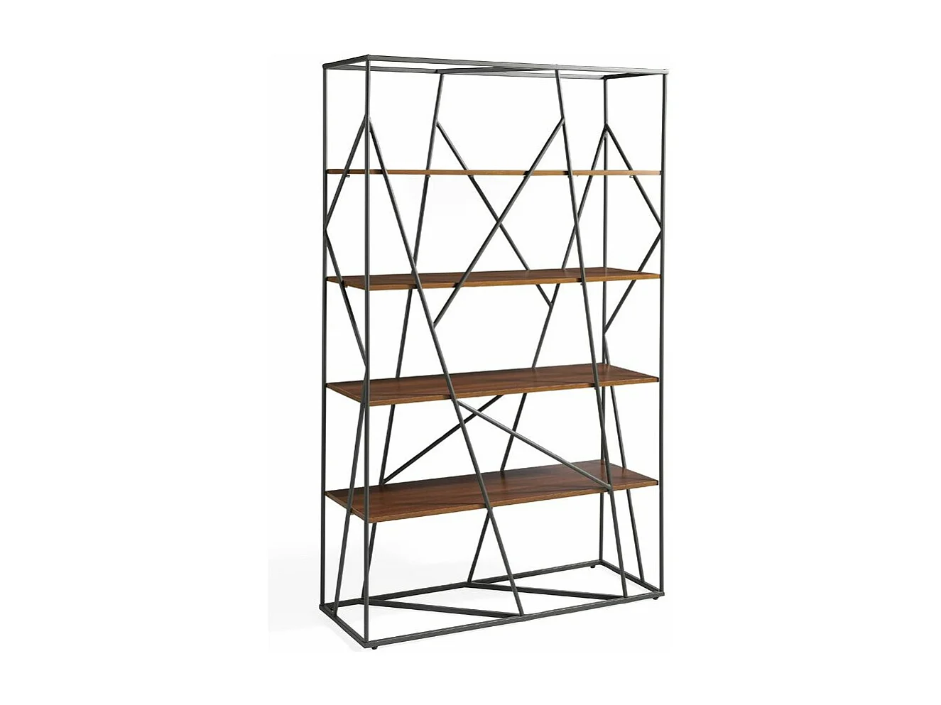 Etagères design acier et bois noyer Venusa 120cm