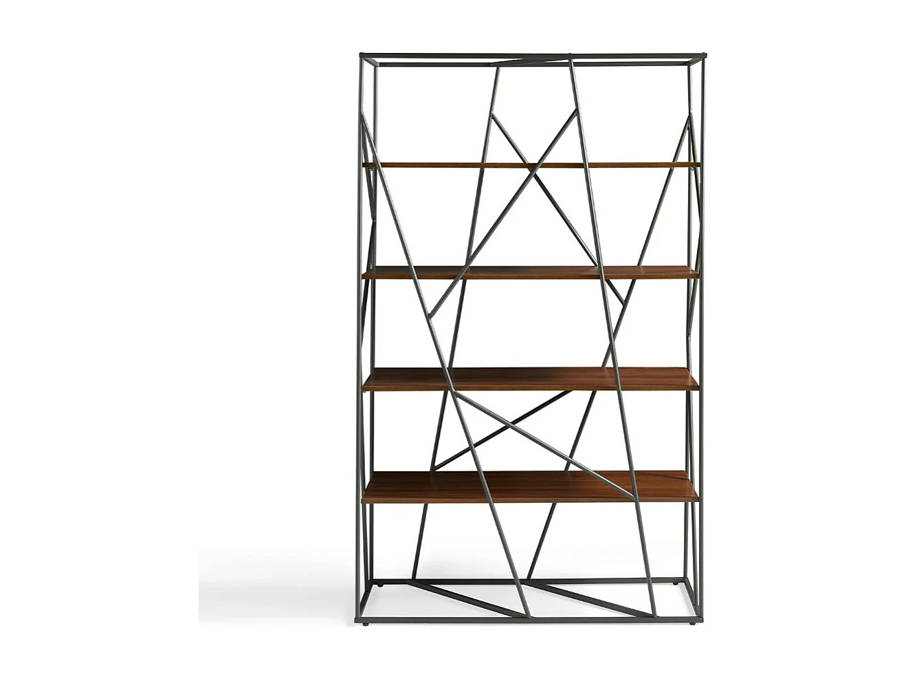 Etagères design acier et bois noyer Venusa 120cm