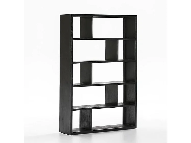 Bibliothèque 10 cases bois massif noir