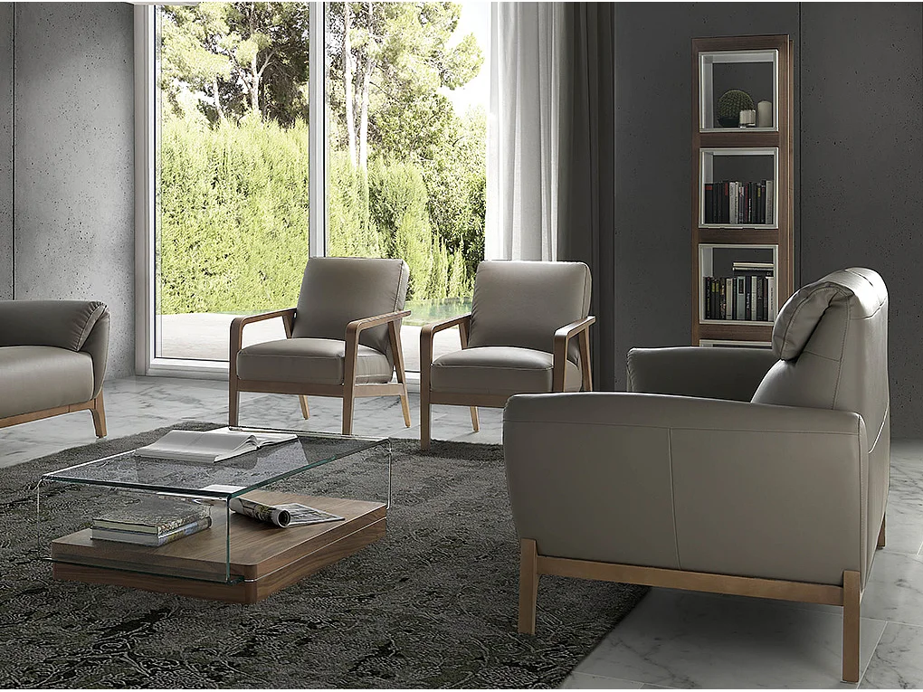 Etagère 4 niveaux bois noyer avec cube blanc Edie