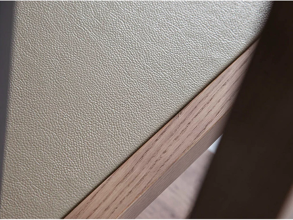 Étagère 4 niveaux et 1 tiroir bois noyer et laqué Muza-Couleur Pearl