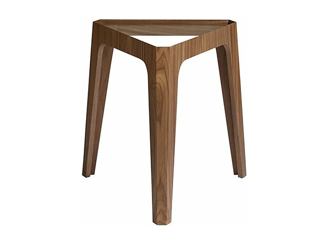 Table d'appoint triangle bois de noyer et verre trempé Naty